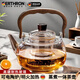 GERTHRON【德國】玻璃煮茶壺2025新款燒水壺泡茶家用提梁壺圍爐耐高溫電陶 透明沐川蒸煮一體茶壺 1000ml