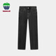 texwood蘋(píng)果男士牛仔褲新款秋冬休閑男褲長(cháng)褲子舒適直筒黑灰色 34