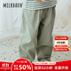 Milkbarn兒童長(cháng)褲 1-6歲男女童寬松休閑褲寶寶春秋外穿運動(dòng)褲子 淺灰綠 120 cm
