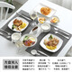 CM live西餐餐具全套簡(jiǎn)約家用黑線陶瓷西餐盤子牛排盤子刀叉套裝情侶餐具 方盤雙人全套 黑線（有紅酒杯）