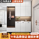 聚權實(shí)木鞋柜家用門(mén)口玄關(guān)柜入戶(hù)靠墻換鞋凳一體客廳隔斷柜收納儲物柜 1.8米鞋柜+頂柜+掛衣區【灰白色