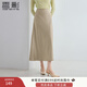 香影長(cháng)款半身裙女2025夏秋新款輕奢高級感垂墜a字緞感超好看裙子 咖色 M 160/84A/95-110斤