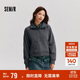 森馬（Semir）衛衣女插肩袖立領(lǐng)復古簡(jiǎn)約2024冬季抓絨套頭衫ins潮109724116001