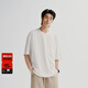 太平鳥(niǎo)男裝 白色短袖t恤男夏重磅工裝戶(hù)外寬松口袋體恤潮 白色第一批（闊型） XL