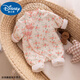 迪士尼（Disney）嬰兒衣服秋裝連體衣薄棉新生兒女寶寶哈衣外穿秋冬款旗袍洋氣套裝 彩葉槿粉色 59cm 59碼