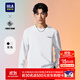 海瀾之家（HLA）長(cháng)袖T恤男秋季POWER YOUNG字母印花長(cháng)袖打底衫男 漂白38 L 175/92A 推薦137~150斤
