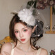 貞嘻法式赫本風(fēng)生日網(wǎng)紗帽發(fā)夾場(chǎng)景布置名媛派對氛圍旗袍裝飾拍照道具 【白色】花朵珍珠網(wǎng)紗帽