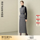 顏域毛呢馬甲背心長款半裙兩件套女2025新款冬季穿搭簡約氣質(zhì)套裝 灰色 L