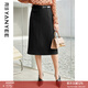 顏域簡(jiǎn)約氣質(zhì)半身裙秋裝新款女減齡OL職業(yè)洋氣顯瘦包臀裙子 黑色 L