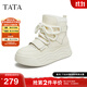 他她（TATA）冬季厚底雪地靴女戶(hù)外休閑加絨保暖短靴新款CDJ01DD4 米白（半絨半毛） 38