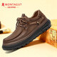 夢(mèng)特嬌（MONTAGUT）商務(wù)男鞋秋冬新款頭層牛皮磨砂復古休閑皮鞋男氣墊緩震工裝鞋子男 棕色（皮鞋碼） 41