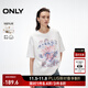 ONLY2025秋季新款酷感印花寬松落肩純棉圓領(lǐng)短袖T恤女|125101103 A43奶油白色 M