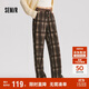 森馬（Semir）休閑褲女格紋闊腿褲復古風(fēng)潮流2024冬季時(shí)尚仿呢長(cháng)褲109724127008