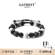 GATMEET男士手鏈天然黑曜石手串情人節生日禮物轉運珠手串送男友老公 幻夜火山石手鏈丨可調節