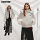 UNIFREE棉服女冬季新款保暖抗風(fēng)小個(gè)子毛茸茸輕便棉衣外套 淺灰色 M