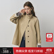 范思藍恩英倫設計感立領(lǐng)風(fēng)衣外套女2025秋裝撞色小個(gè)子休閑上衣女 卡其色短款 XS