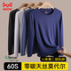 貓人莫代爾保暖內衣男超薄高彈秋衣內搭圓領(lǐng)長(cháng)袖打底衫保暖上衣寶藍XL