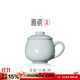 雅瓷汝窯茶杯辦公室陶瓷杯子帶蓋喝茶泡茶杯小青杯禮盒裝 汝窯小青杯 340ml 1只