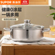 蘇泊爾（SUPOR）304不銹鋼錘紋高湯鍋 家用煮鍋燉鍋煮粥鍋煮面鍋 電磁爐燃氣通用 【錘紋鍋身】湯鍋3-4人 28cm