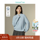 茵曼（INMAN）軟糯半高領(lǐng)珠片毛衣2025春秋季女裝新款燈籠袖套頭寬松針織衫上 彩藍色 S