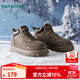 熱風(fēng)（Hotwind）男鞋加絨保暖工裝靴通勤厚底休閑靴冬季新款復古百搭系帶戶(hù)外靴子 09灰色 41 (255mm)