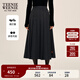 Teenie Weenie小熊女裝半身裙2025秋新款學(xué)院風(fēng)刺繡休閑大擺百褶裙 深灰色 S 160