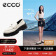 愛(ài)步（ECCO） 樂(lè )福鞋女 牛皮厚底圓頭百搭深口單鞋 蹤跡30女鞋220723 石灰色35