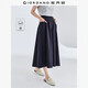 佐丹奴山系裙褲女純棉高腰闊腿褲口袋松緊腰薄款七分褲女05424302
