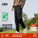 森馬（Semir）休閑褲男搖粒絨針織褲發(fā)熱抑菌寬松束腳褲冬季長(cháng)褲情侶錐形褲 黑色90001 M