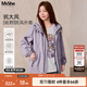 MsShe【戶(hù)外運動(dòng)連帽外套】大碼女裝2025秋裝胖妹妹休閑寬松防風(fēng)外套 煙紫色現貨 3XL