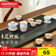金灶（KAMJOVE）玲瓏鏤空蜂窩功夫泡茶具整套 青花瓷陶瓷家用蓋碗茶杯禮盒裝KP-68 青花玲瓏陶瓷茶具