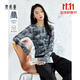 梵希蔓設計感暈染長(cháng)袖T恤女2025秋季新款網(wǎng)紗印花打底衫內搭上衣 M8782 水墨畫(huà)色 M