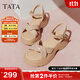 他她（TATA）涼鞋女鞋2025秋季新款休閑厚底法式氣質(zhì)時(shí)裝涼鞋女 杏色 38