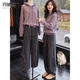瑪嬌媚（Majiaomei）休閑褲女裝套裝2026年春秋新款韓系巨好看減齡針織衫毛衣闊腿褲子 毛衣+闊腿褲 M