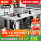 桌小白辦公桌現代員工位辦公桌椅組合工位四人位屏風(fēng)職員辦公桌工作臺 四人位【旗艦款】