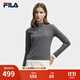 FILA 斐樂(lè )官方女子針織長(cháng)袖衫2025冬季新款時(shí)尚休閑半拉鏈修身長(cháng)T 芝麻花灰-MG L 170/88A/L