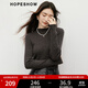 紅袖（hopeshow）修身打底基礎針織衫2025冬季新款女裝雪點(diǎn)花紗半高領(lǐng)百搭氣質(zhì)上衣 松露棕0B2 M
