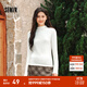 森馬（Semir）長(cháng)袖t恤女短款半高領(lǐng)薄絨輕暖打底衫2024冬新款純色修身抓絨內搭 奶白10534 M