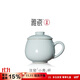 雅瓷汝窯茶杯辦公室陶瓷杯子帶蓋喝茶泡茶杯小青杯禮盒裝 汝窯小青杯 340ml 1只