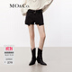 MO&Co.短褲夏中低腰口袋毛邊腳口棉質(zhì)牛仔口袋外露精致珠片摩安珂 牛仔黑色 S 26