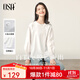 歐莎（OSA）燈籠袖純色設計感T恤女2025秋季新款寬松休閑拼接長(cháng)袖上衣百搭 白色 M