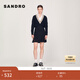SANDRO秋冬女裝法式休閑優(yōu)雅黑色微喇高腰百褶半身短裙 黑色 S (36)