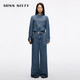MISS SIXTY2025秋季新款萊賽爾牛仔連體褲女配腰帶復古工裝直筒褲 復古藍 M