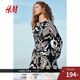 H&M女裝連衣裙2025秋季新款中式領(lǐng)收腰設計感碎花連衣裙1271151 黑色/圖案 S 160/88