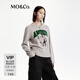 MO&Co.毛衣針織衫綿羊毛絨感小熊寬松美式復古圓領(lǐng)花灰摩安珂 中花灰色 M 165