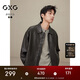 GXG男裝美式皮衣男女同款2024秋季新款夾克 黑色 170/M