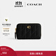 蔻馳（COACH）女士PILLOW菱格紋絎縫小號環(huán)繞式拉鏈卡包 B4/黑色