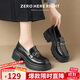 ZHR樂(lè )福鞋女經(jīng)典英倫風(fēng)單鞋女舒適厚底皮鞋女套腳女鞋 AH555 黑色 38