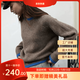 優(yōu)衣羊毛衫春秋冬新款純色針織圓領(lǐng)套頭毛衣時(shí)尚百搭開(kāi)衫上衣毛衣 灰色 357 M 357
