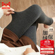 貓人【豎條紋保暖褲】女士打底褲襪女加絨加厚顯瘦棉褲灰色踩腳